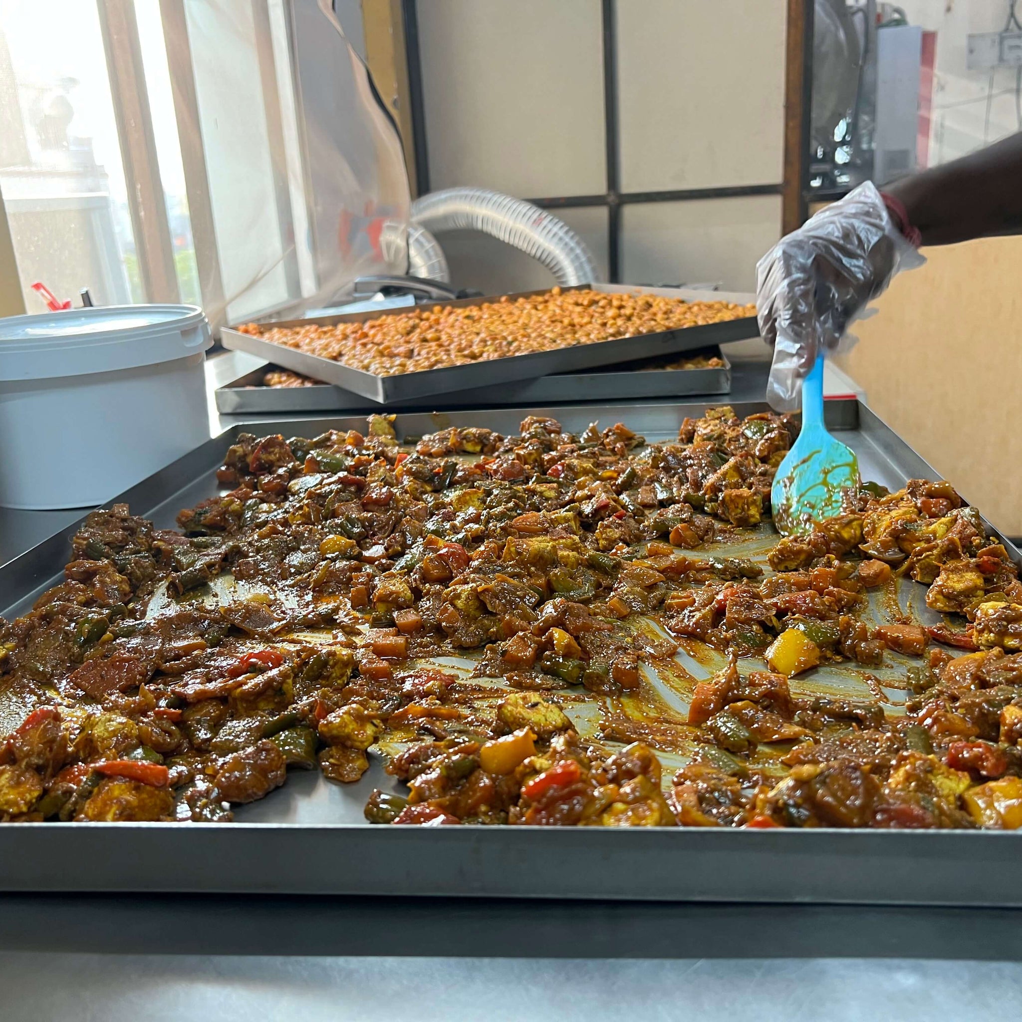 Fresh mixed vegetables being prepared for ready to eat meals with natural preservation technology