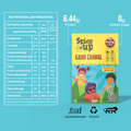 Spice up Kadhi Chawal packaging with nutritional information on a blue background