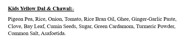 KIDS YELLOW DAL & CHAWAL