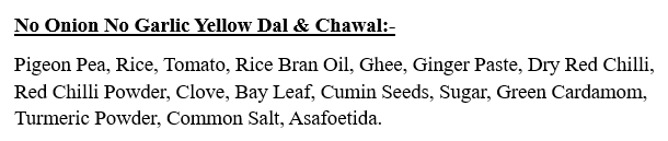 NO ONION NO GARLIC YELLOW DAL AND CHAWAL